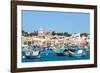 Traditional brightly painted fishing boats in the harbour at Marsaxlokk, Malta, Mediterranean, Euro-Martin Child-Framed Photographic Print