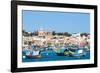 Traditional brightly painted fishing boats in the harbour at Marsaxlokk, Malta, Mediterranean, Euro-Martin Child-Framed Photographic Print