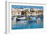 Traditional brightly painted fishing boats in the harbour at Marsaxlokk, Malta, Mediterranean, Euro-Martin Child-Framed Photographic Print