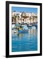 Traditional brightly painted fishing boats in the harbour at Marsaxlokk, Malta, Mediterranean, Euro-Martin Child-Framed Photographic Print