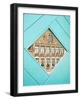 Traditional Building Reflected in the Window, Bruges, Belgium-Nadia Isakova-Framed Photographic Print