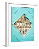 Traditional Building Reflected in the Window, Bruges, Belgium-Nadia Isakova-Framed Photographic Print