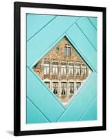 Traditional Building Reflected in the Window, Bruges, Belgium-Nadia Isakova-Framed Photographic Print