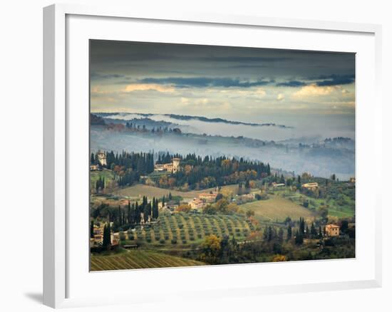 Traditional Buildings in San Quirico, Valle De Orcia, Tuscany, Italy-Nadia Isakova-Framed Photographic Print