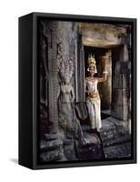 Traditional Cambodian Apsara Dancer, Siem Reap Province, Cambodia-Gavin Hellier-Framed Stretched Canvas