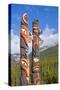 Traditional Canadian Native Totem Poles at Sunwapta Falls Resort-Neale Clark-Stretched Canvas