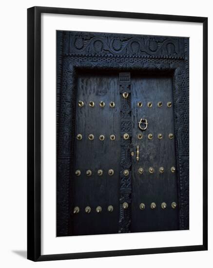 Traditional Carved Wooden Door in Stone Town, Zanzibar, Tanzania, East Africa, Africa-Yadid Levy-Framed Photographic Print