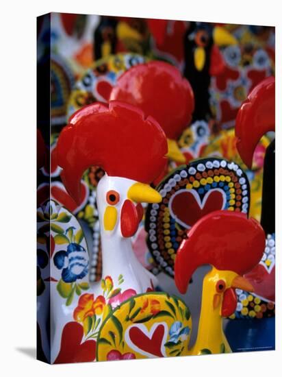 Traditional Ceramic Roosters, Portugal-Merrill Images-Stretched Canvas