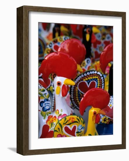 Traditional Ceramic Roosters, Portugal-Merrill Images-Framed Photographic Print