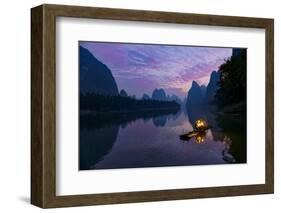 Traditional Chinese cormorant fisherman, Li River, near Xingping, China-Adam Jones-Framed Photographic Print