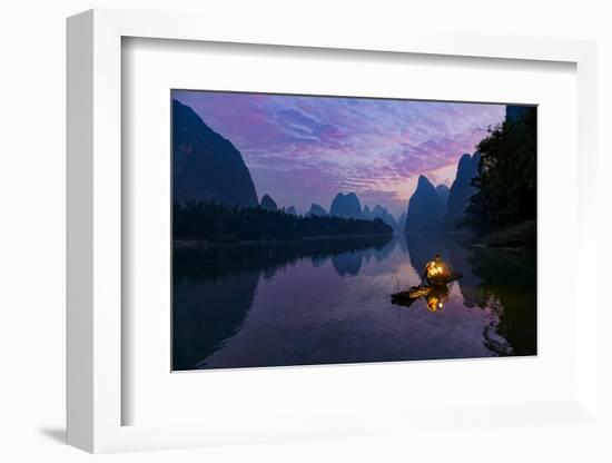 Traditional Chinese cormorant fisherman, Li River, near Xingping, China-Adam Jones-Framed Photographic Print