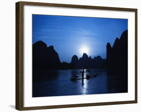 Traditional Chinese Fisherman with Cormorants, Li River, Guilin, China-Adam Jones-Framed Photographic Print