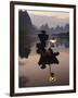 Traditional Chinese Fisherman with Cormorants, Li River, Guilin, China-Adam Jones-Framed Photographic Print