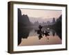 Traditional Chinese Fisherman with Cormorants, Li River, Guilin, China-Adam Jones-Framed Premium Photographic Print