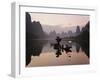 Traditional Chinese Fisherman with Cormorants, Li River, Guilin, China-Adam Jones-Framed Premium Photographic Print