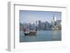 Traditional Chinese junk boat for tourists on Victoria Harbour, Hong Kong, China, Asia-Fraser Hall-Framed Photographic Print