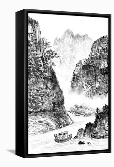 Traditional Chinese Painting , Landscape-aslysun-Framed Stretched Canvas