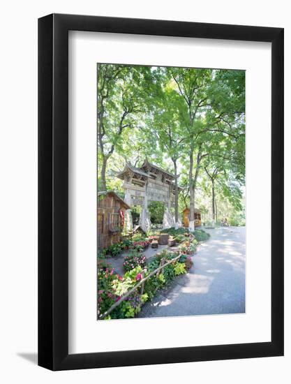 Traditional Chinese Stone Gate-Andreas Brandl-Framed Photographic Print