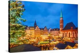 Traditional Christmas Market in Frankfurt, Germany-sborisov-Stretched Canvas