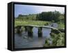 Traditional Clapper Bridge at Postbridge, Dartmoor, Devon, England, United Kingdom, Europe-Woolfitt Adam-Framed Stretched Canvas