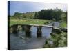 Traditional Clapper Bridge at Postbridge, Dartmoor, Devon, England, United Kingdom, Europe-Woolfitt Adam-Stretched Canvas