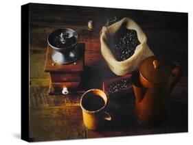 Traditional Coffee Time-George Oze-Stretched Canvas