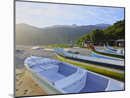 Traditional colourful boats on the beach in Bonete, Ilhabela Island, State of Sao Paulo, Brazil, So-Karol Kozlowski-Mounted Photographic Print