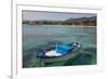 Traditional Colourful Fishing Boat Moored at the Seaside Resort of Mondello, Sicily, Italy-Martin Child-Framed Photographic Print