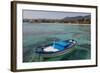 Traditional Colourful Fishing Boat Moored at the Seaside Resort of Mondello, Sicily, Italy-Martin Child-Framed Photographic Print