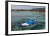 Traditional Colourful Fishing Boat Moored at the Seaside Resort of Mondello, Sicily, Italy-Martin Child-Framed Photographic Print