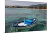 Traditional Colourful Fishing Boat Moored at the Seaside Resort of Mondello, Sicily, Italy-Martin Child-Mounted Premium Photographic Print