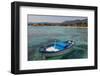 Traditional Colourful Fishing Boat Moored at the Seaside Resort of Mondello, Sicily, Italy-Martin Child-Framed Photographic Print