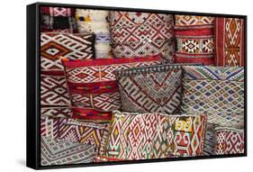 Traditional Colourful Moroccan Cushions for Sale in the Souks-Martin Child-Framed Stretched Canvas