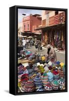 Traditional Colourful Woollen Hats for Sale in Rahba Kedima (Old Square)-Martin Child-Framed Stretched Canvas