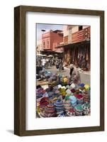 Traditional Colourful Woollen Hats for Sale in Rahba Kedima (Old Square)-Martin Child-Framed Photographic Print