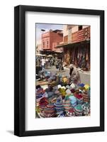 Traditional Colourful Woollen Hats for Sale in Rahba Kedima (Old Square)-Martin Child-Framed Photographic Print