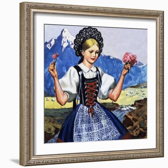 Traditional Costume of Switzerland-null-Framed Giclee Print