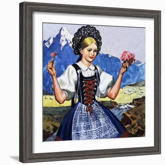 Traditional Costume of Switzerland-null-Framed Giclee Print