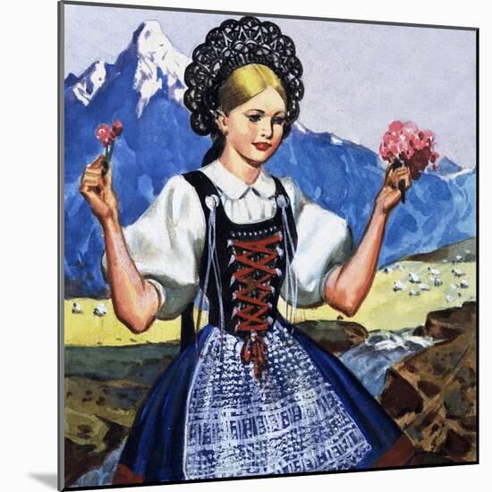 Traditional Costume of Switzerland-null-Mounted Giclee Print