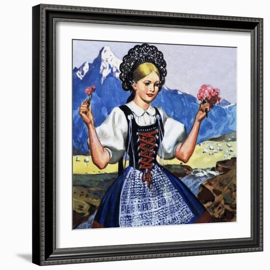 Traditional Costume of Switzerland-null-Framed Giclee Print