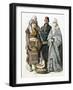 Traditional Costumes of the Middle East: Couple of the Ottoman Empire, Man of Edirne, and Veiled Wo-null-Framed Giclee Print