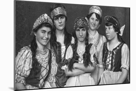 Traditional Costumes Worn by Hungarian Women, Hungary, 1922-null-Mounted Giclee Print