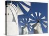 Traditional Cretan Windmills, Ano Kera, Iraklio Province, Crete, Greece-Walter Bibikow-Stretched Canvas