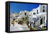 Traditional Cycladic Architectural Style Santorini-Maugli-l-Framed Stretched Canvas