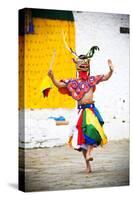 Traditional Dancer at the Paro Festival, Paro, Bhutan, Asia-Jordan Banks-Stretched Canvas