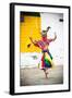 Traditional Dancer at the Paro Festival, Paro, Bhutan, Asia-Jordan Banks-Framed Photographic Print