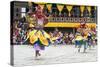 Traditional Dancers at the Paro Festival, Paro, Bhutan, Asia-Jordan Banks-Stretched Canvas