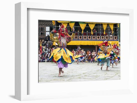 Traditional Dancers at the Paro Festival, Paro, Bhutan, Asia-Jordan Banks-Framed Photographic Print