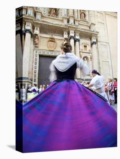 Traditional Dancing Outside the 13th Century Iglesia Y Convento Del Carmen, Valencia, Spain-Neil Farrin-Stretched Canvas