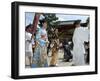 Traditional Dress and Procession for Tea Ceremony, Yasaka Jinja Shrine, Kyoto, Honshu Island, Japan-Christian Kober-Framed Photographic Print